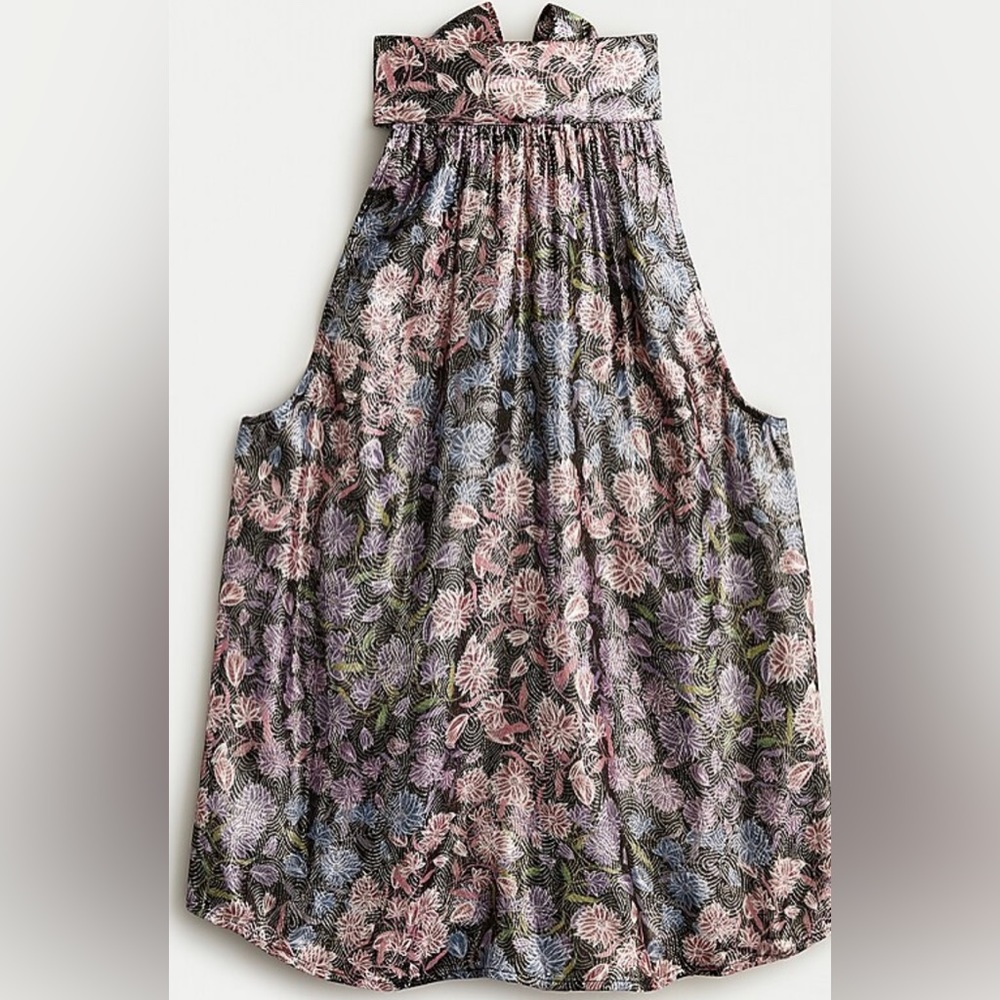 J.Crew Collection tie-neck top in shimmering floral jacquard size XS NWT